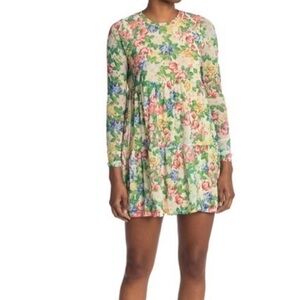 AFRM Bell Long Sleeve Babydoll Dress in Spring Jardin Sz XS Cottagecore Floral